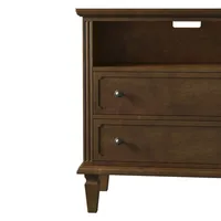 Warm Brown 2-Drawer Wood Nightstand