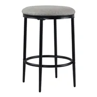 Gray Upholstered Metal Counter Stool