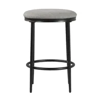 Gray Upholstered Metal Counter Stool