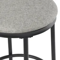 Gray Upholstered Metal Counter Stool