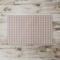 Mauve and Gray Plaid Kitchen Mat