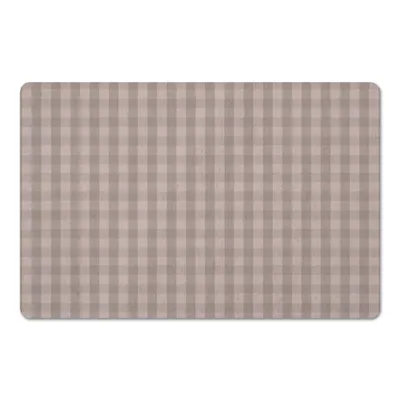 Mauve and Gray Plaid Kitchen Mat