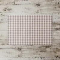 Gray and Cream Plaid Kitchen Mat