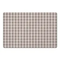 Gray and Cream Plaid Kitchen Mat