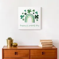 Happy St. Patrick's Day Rainbow Canvas Art Print