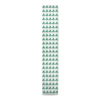 Green and White Clover Grid Table Runner, 72 in.