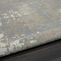 Gray Distressed Washable Area Rug, 7x9