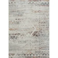 Ivory Distressed Medallion Washable Area Rug