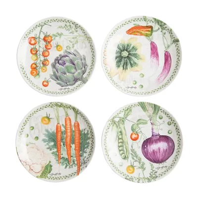 Vegetable Garden Salad Plates, Set of 4