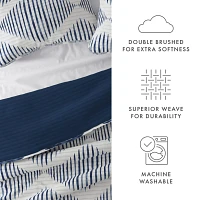 Navy Diamond Line Reversible 2-pc. Twin Quilt Set