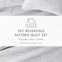 Scalloped Reversible 3-pc. Queen Quilt Set