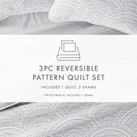 Scalloped Reversible 3-pc. King Quilt Set