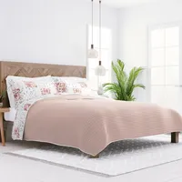 Blush Patchwork Reversible 2-pc. Twin Quilt Set