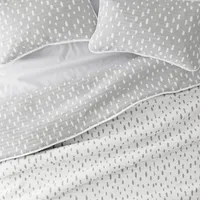 Gray Dotted Reversible 3-pc. Queen Quilt Set