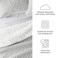 Gray Dotted Reversible 3-pc. Queen Quilt Set