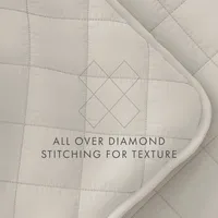 Natural Stitched Diamond 3-pc. King Quilt Set