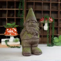 Mossy Patina Outdoor Gnome Statue