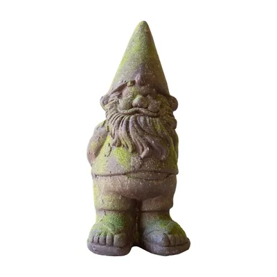 Mossy Patina Outdoor Gnome Statue