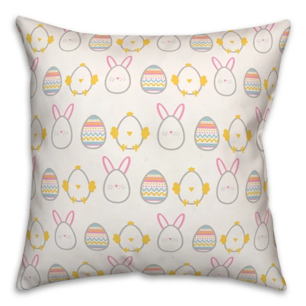 Easter Egg Icons Outdoor Pillow