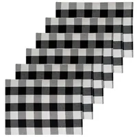 Franklin Black Gingham Placemats, Set of 6