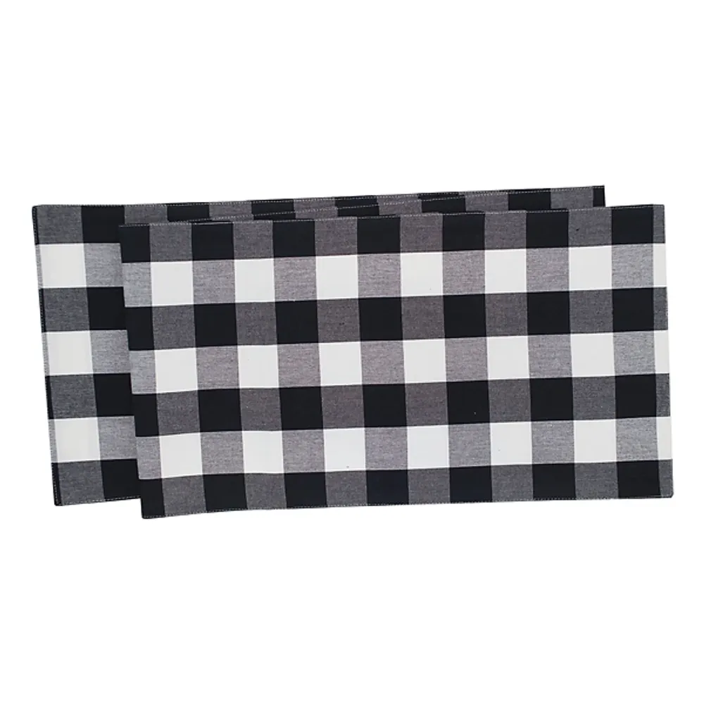 Franklin Black Gingham Table Runner