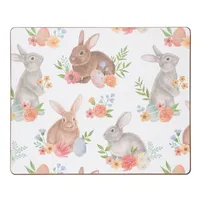 Floral Bunnies Hardboard Placemats, Set of 6