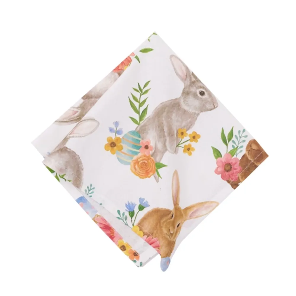 Floral Bunnies Napkins, Set of 6