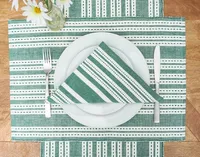 Warner Emerald Stripe Placemats, Set of 6