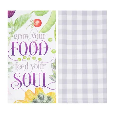 Feed Your Soul Veggie Kitchen Towels, Set of 2
