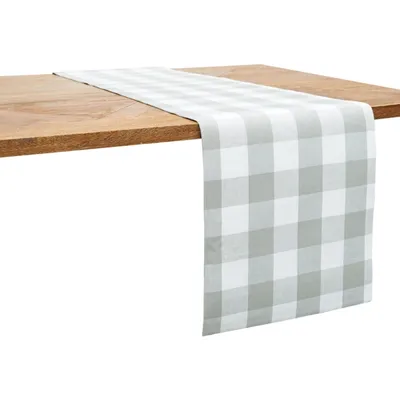 Franklin Slate Gingham Table Runner