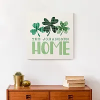 Personalized Home Clovers Canvas Art Print