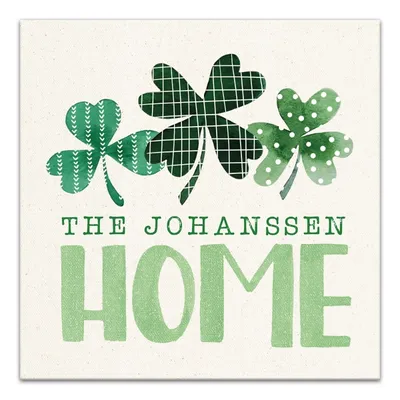 Personalized Home Clovers Canvas Art Print