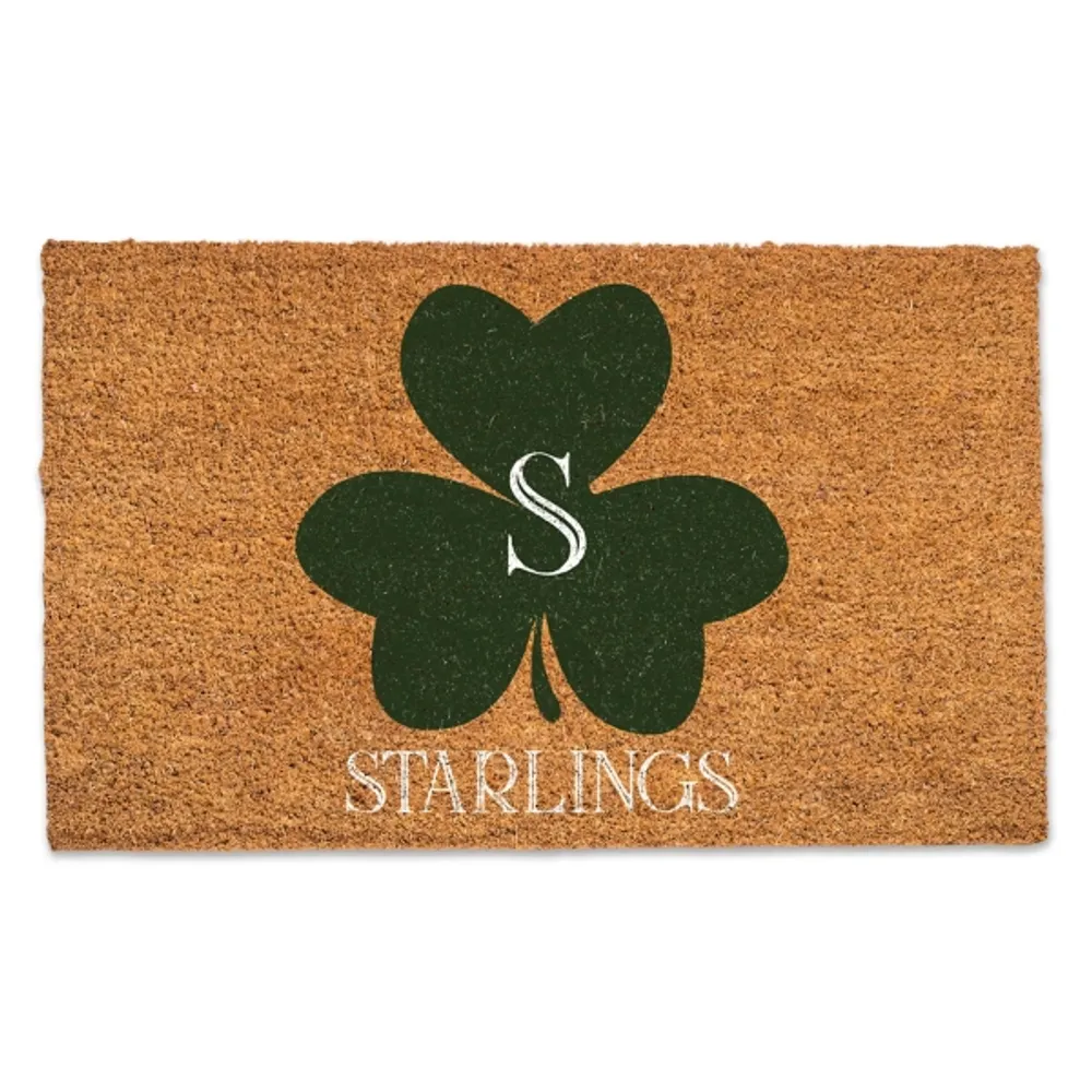 Personalized Monogram Clover Coir Doormat