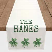 Personalized Polka Dot Clover Table Runner, 72 in.