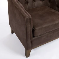 Clive Brown Tufted Club Accent Chair