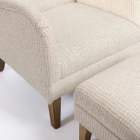 Neutral Houndstooth 2-pc. Chair and Ottoman Set