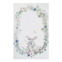 Floral and Easter Bunnies Dish Towels, Set of 3