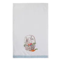 Floral and Easter Bunnies Dish Towels, Set of 3