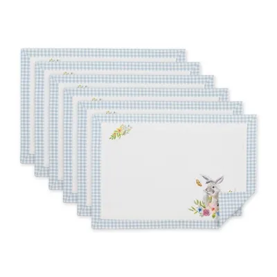 Easter Bunny Gingham Border Placemats, Set of 6