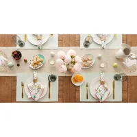 Pastel Misty Blue Dobby Placemats, Set of 6