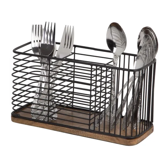 Kirkland's Black Metal Wire 3-Section Caddy