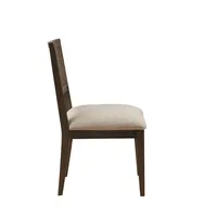 Brown and Ivory Woven Back Dining Chairs, Set of 2
