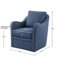 Indigo Curved Arm Swivel Accent Chair