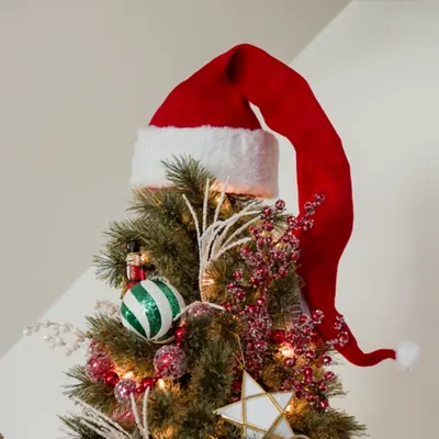Santa Hat Christmas Tree Topper