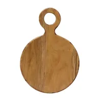 Round Acacia Wood Paddle Handle Board, 19 in.