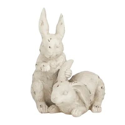 Distressed White Rabbits Statue