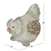 Gray Textured Chicken Statue