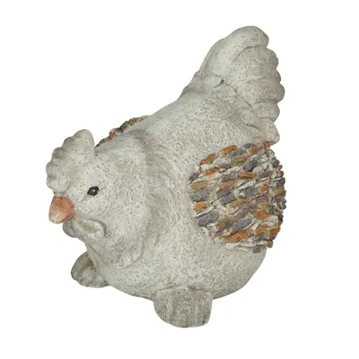 Gray Textured Chicken Statue