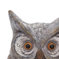 Gray Stone Owl Statue