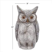 Gray Stone Owl Statue